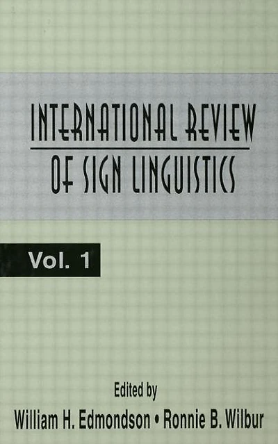 International Review of Sign Linguistics: Volume 1