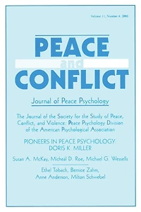 Pioneers Peace Psychology: Doris K. Miller: A Special Issue of and Conflict: Journal Psychology