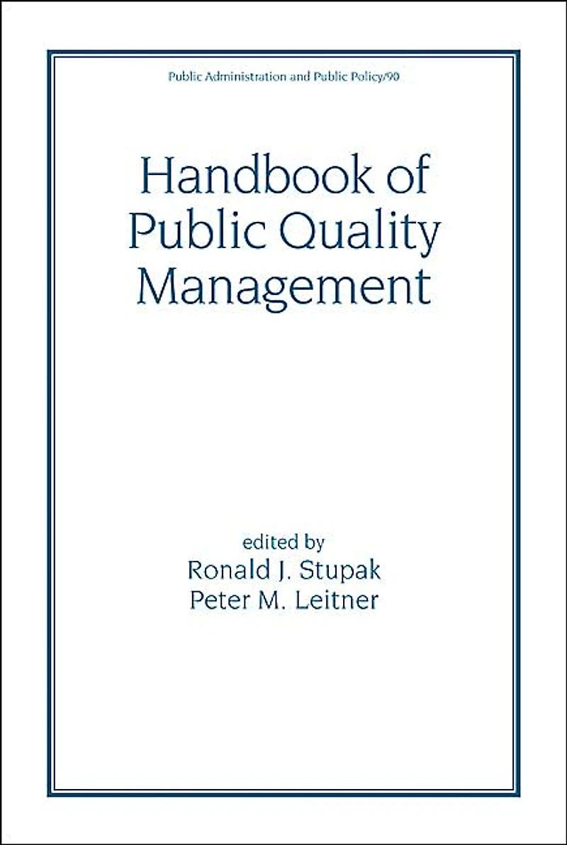 Handbook of Public Quality Management