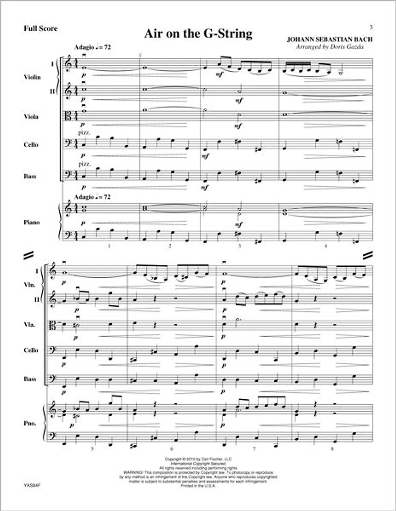Air on the G String (from Orchestral Suite No. 3 D Major)