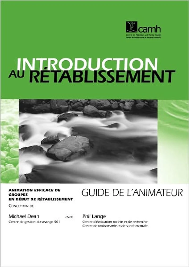 Introduction au r�tablissement: Animation efficace de groupes en d�but de r�tablissement - Guide de l'animateur