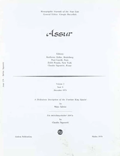 A Dedicatory Inscription of the Urartian King Ispuini; Ein Mittelassyrischer ba'iru