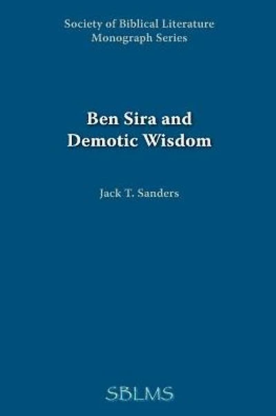 Ben Sira and Demotic Wisdom