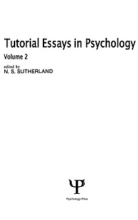 Tutorial Essays Psychology: Volume 2