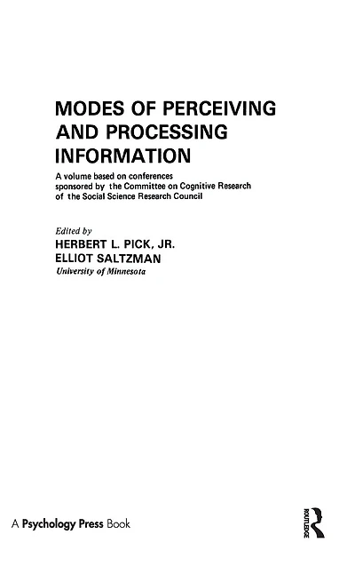 Modes of Perceiving and Processing Information