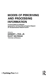 Modes of Perceiving and Processing Information