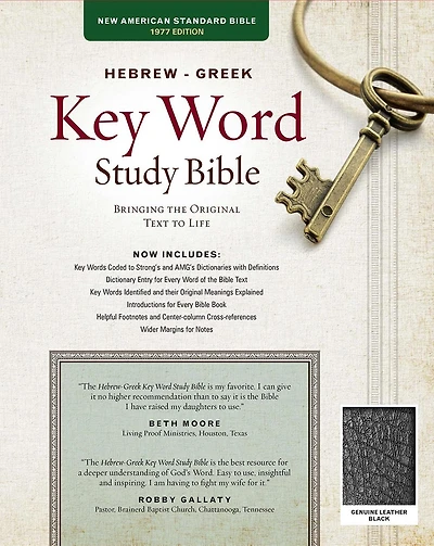 The Hebrew-Greek Key Word Study Bible: NASB-77 Edition, Black Genuine