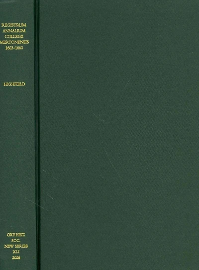 Registrum Annalium Collegii Mertonensis, 1603-1660