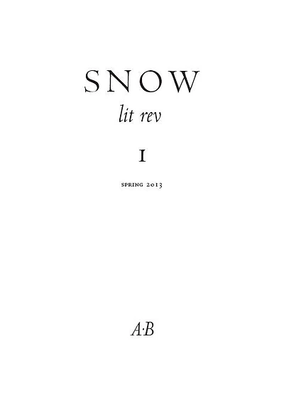 Snow lit rev, no. 1