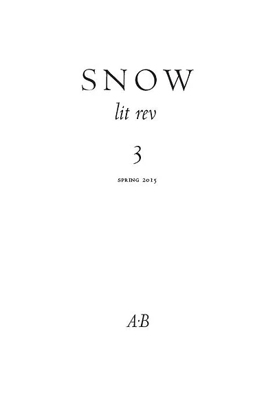 Snow lit rev, no. 3