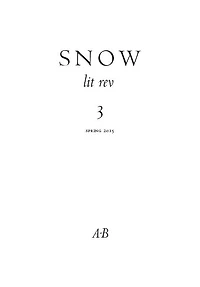Snow lit rev, no. 3