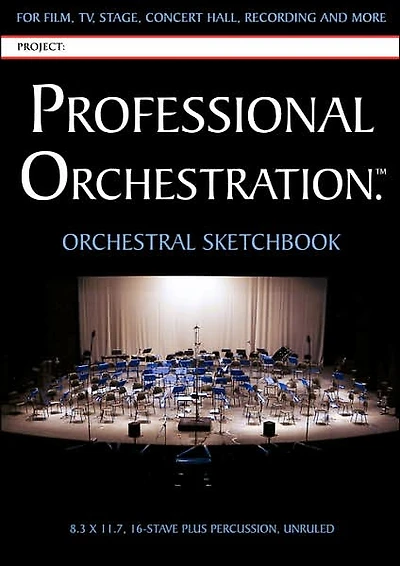 Professional Orchestration 16-Stave Unruled Orchestral Sketchbook