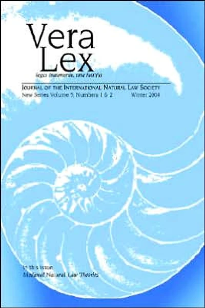 Vera Lex Vol 5: Journal of the International Natural Law Society