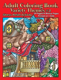 Adult Coloring Book Variety Themes #2: Stress Relief Activity