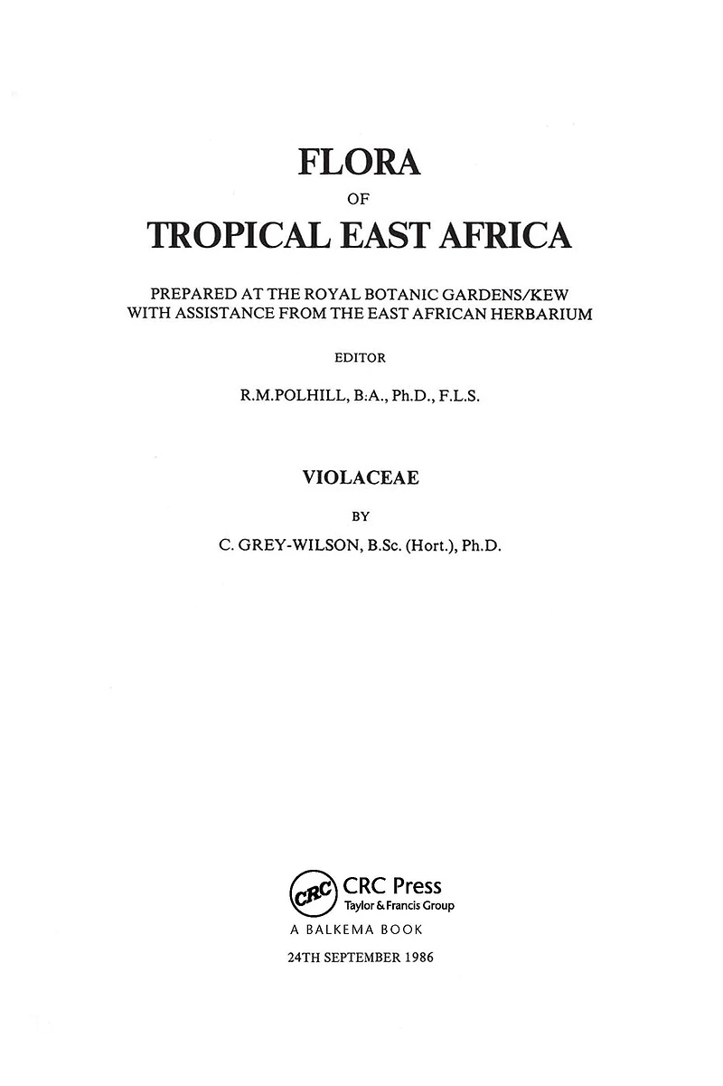 Flora of Tropical East Africa - Violaceae (1986)