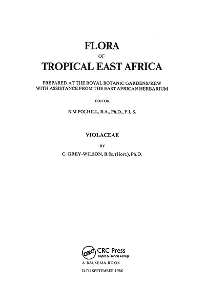 Flora of Tropical East Africa - Violaceae (1986)