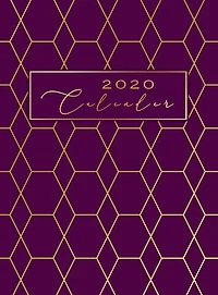 Calendar 2020: Gold Lettering December 2019, January 2020 - December 2020 Weekly Planner 2020 large Monthly Calendar Per