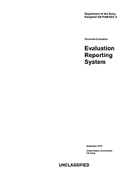 Department of the Army Pamphlet DA PAM 623-3 Evaluation Reporting System September 2019