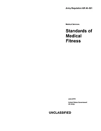 Army Regulation AR 40-501 Medical Services: Standards of Fitness June 2019
