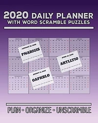 2020 Daily Planner Purple with Word Scramble Puzzles: Plan Organize Unscramble Planning Calendar for Kids and Adults Who Love Brain Games and Word Jumbles