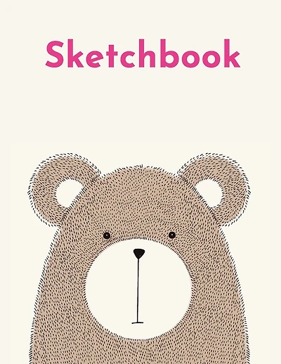 Sketchbook: A Cute Kawaii Bear Sketchbook Journal: 100 Large 8.5" x 11" Blank White Pages