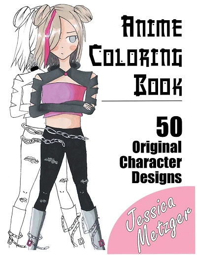 Anime Coloring Book: 50 Original Character Designs
