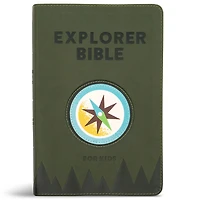 CSB Explorer Bible for Kids, Olive Compass LeatherTouch