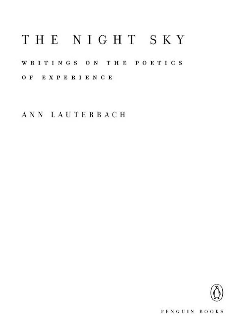 the Night Sky: Writings on Poetics of Experience