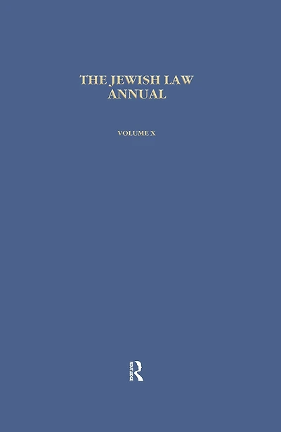 Jewish Law Annual (Vol 6)