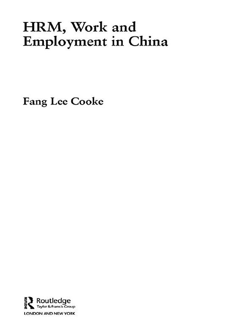 HRM, Work and Employment China