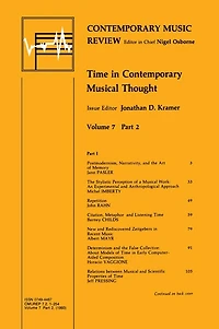 Time Contemporary Musical Thought