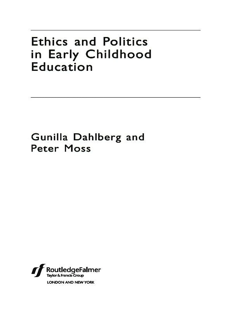 Ethics and Politics Early Childhood Education