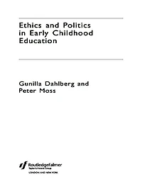 Ethics and Politics Early Childhood Education
