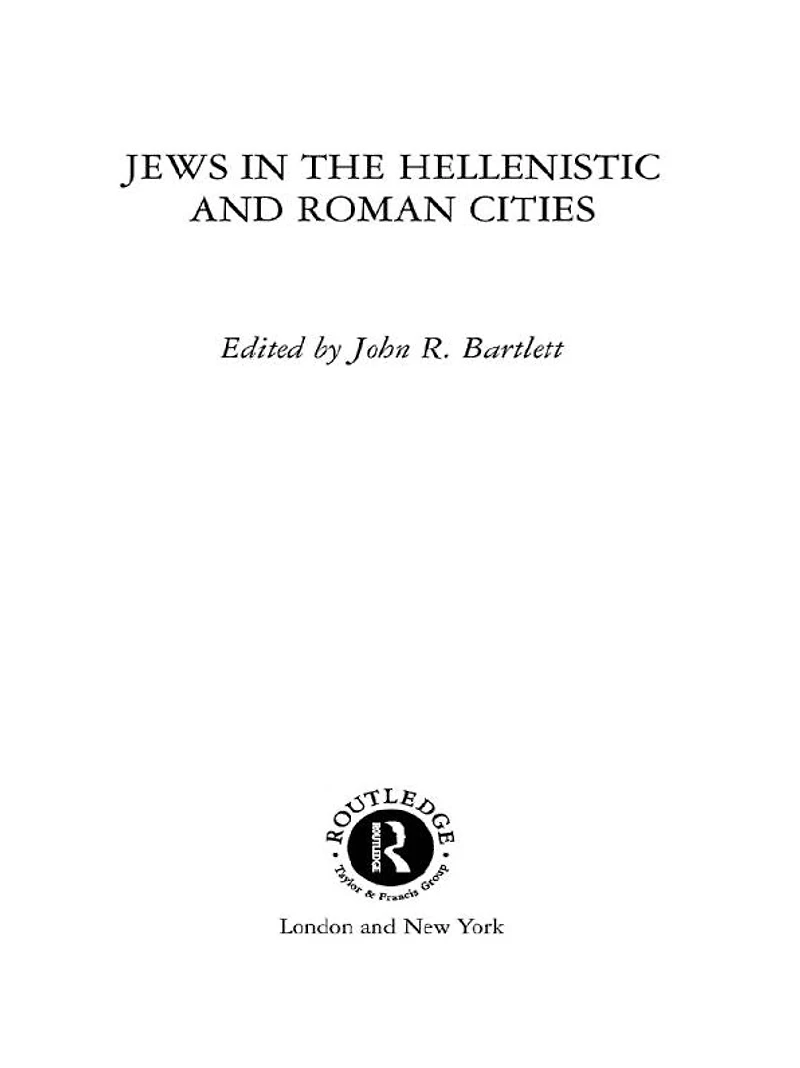 Jews the Hellenistic and Roman Cities