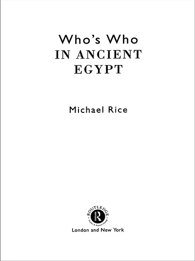 Who's Who Ancient Egypt