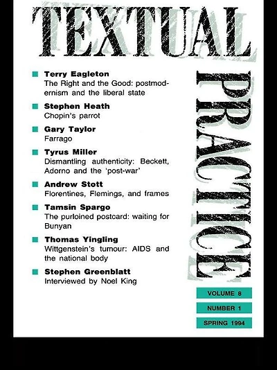 Textual Practice: Volume 8, Issue 1