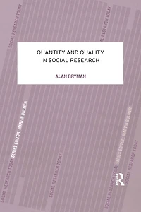 Quantity and Quality Social Research