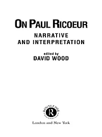 On Paul Ricoeur: Narrative and Interpretation