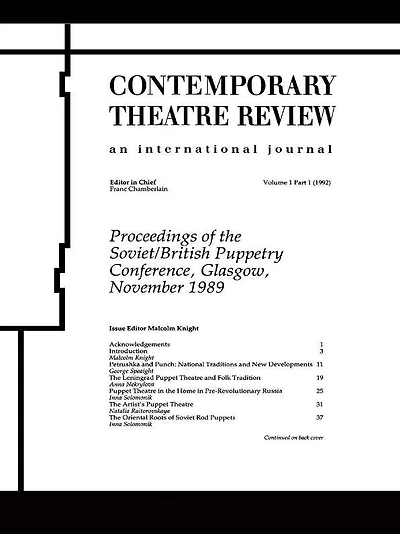 Proceedings of the Soviet/British Puppetry Conference: Glasgow November 1989