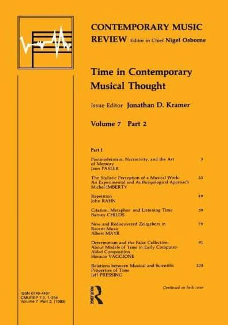 Time Contemporary Musical Thought