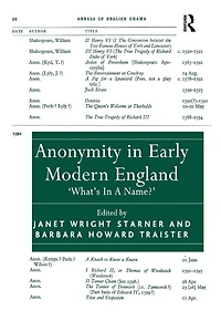 Anonymity Early Modern England: 'What's A Name?'