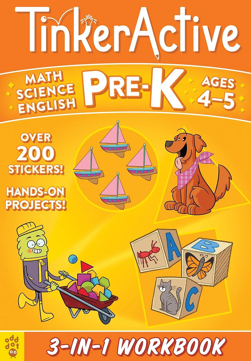 TinkerActive Pre-K 3-in-1 Workbook: Math, Science, English Language Arts