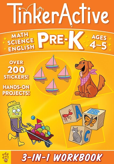 TinkerActive Pre-K 3-in-1 Workbook: Math, Science, English Language Arts