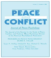 Pioneers Peace Psychology: Doris K. Miller: A Special Issue of and Conflict: Journal Psychology