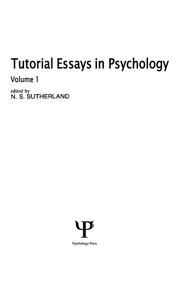 Tutorial Essays Psychology: Volume 1