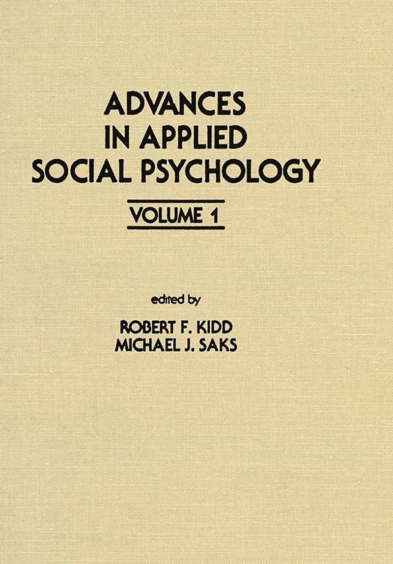 Advances Applied Social Psychology: Volume 1