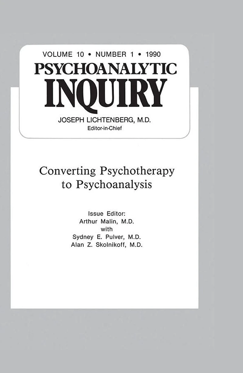 Converting Psychoanalysis: Psychoanalytic Inquiry, 10.1