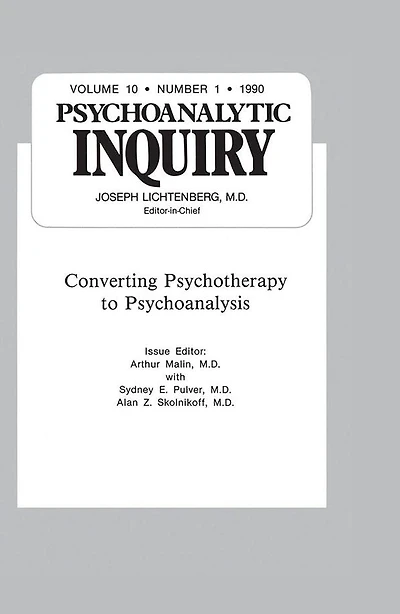 Converting Psychoanalysis: Psychoanalytic Inquiry, 10.1