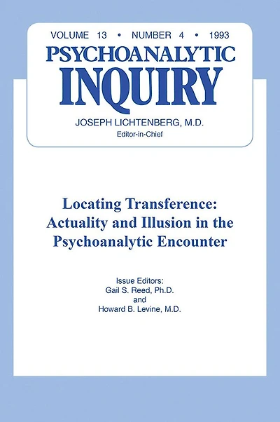 Locating Transference: Psychoanalytic Inquiry, 13.4