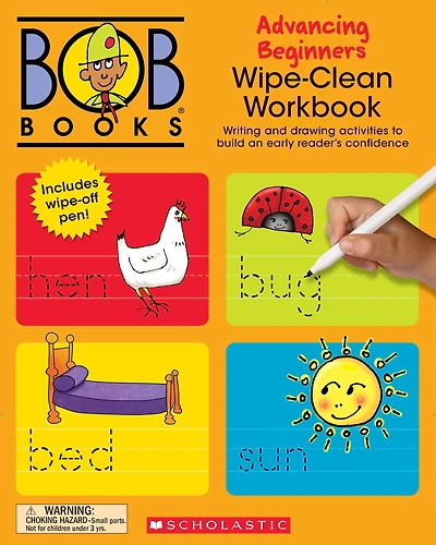 Bob Books - Wipe-Clean Workbook: Advancing Beginners Phonics, Ages 4 and up, Kindergarten (Stage 2: Emerging Reader)